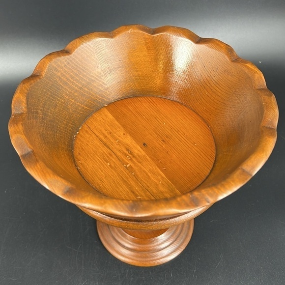 Vintage MCM Wooden Compote - Picture 5 of 7